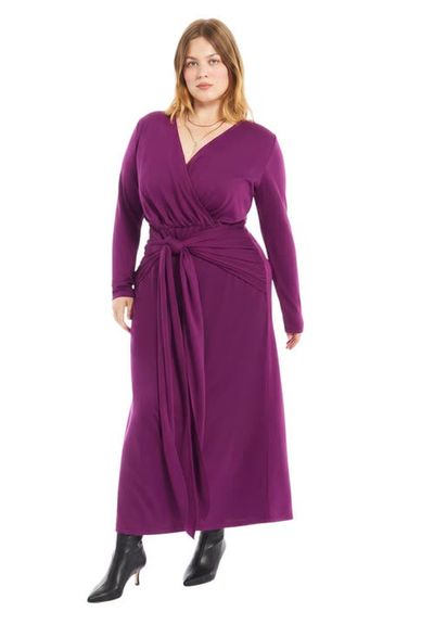 June & Vie June & Vie Tie Waist Knit Maxi Dress (plus)
