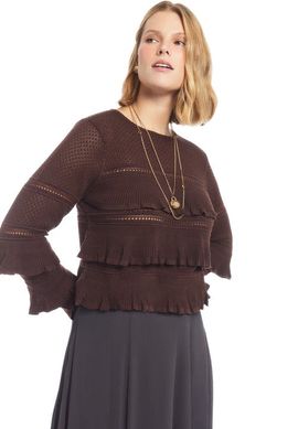 June & Vie June & Vie Tiered Ruffle Knit Top (plus)