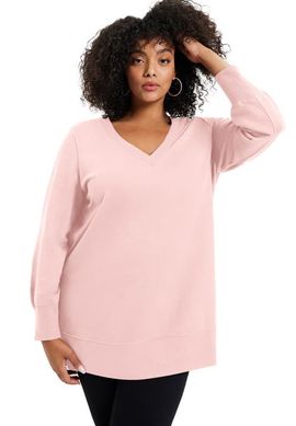June + Vie June + Vie V Neck French Terry Sweatshirt