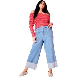 June + Vie June + Vie Wide Leg Cropped Cuffed Jeans