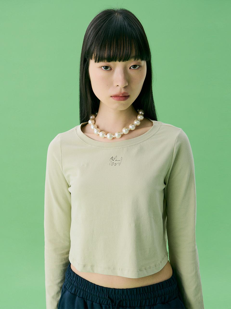 JUNEJUNE SPACE Bow Wow Printed T-Shirt (VOL12) [Light Khaki]