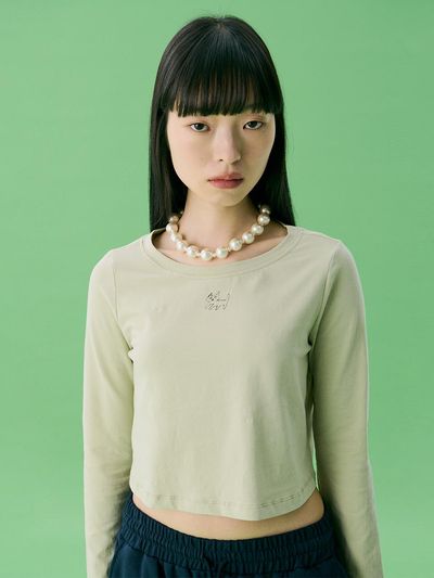 JUNEJUNE SPACE Bow Wow Printed T-Shirt (VOL12) [Light Khaki]
