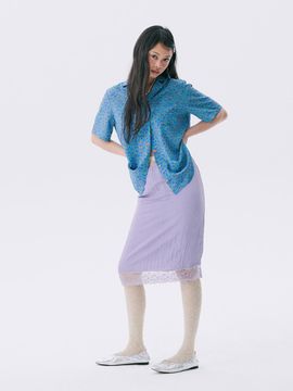 JUNEJUNE SPACE Floral Seersucker Relaxed Fit Shirt [Green]