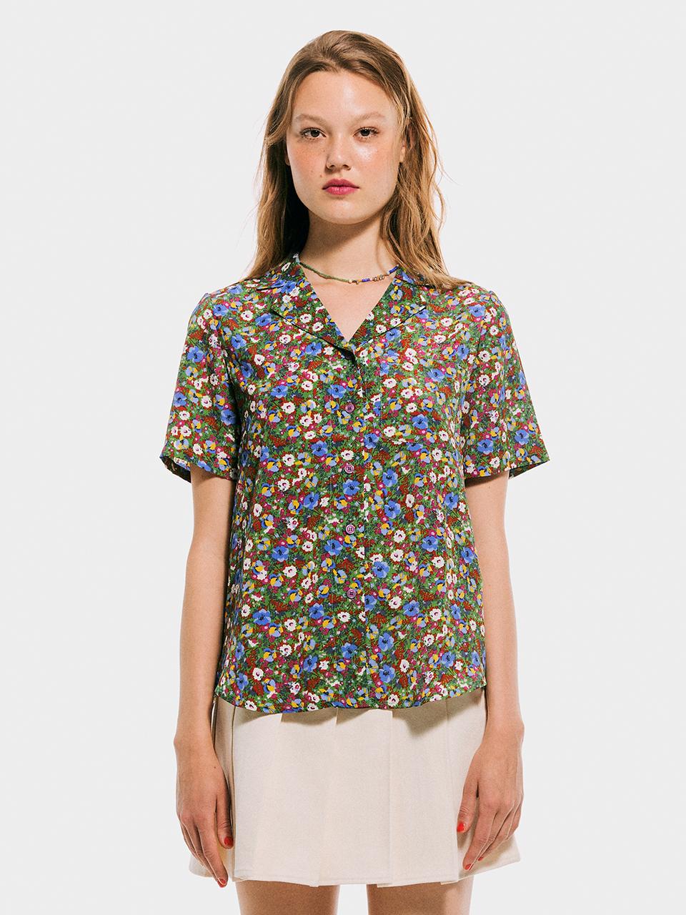 JUNEJUNE SPACE Floral Shirts [Green]