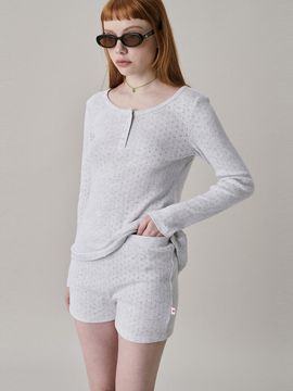 JUNEJUNE SPACE Patterned Cotton High-tension Shorts [Grey]