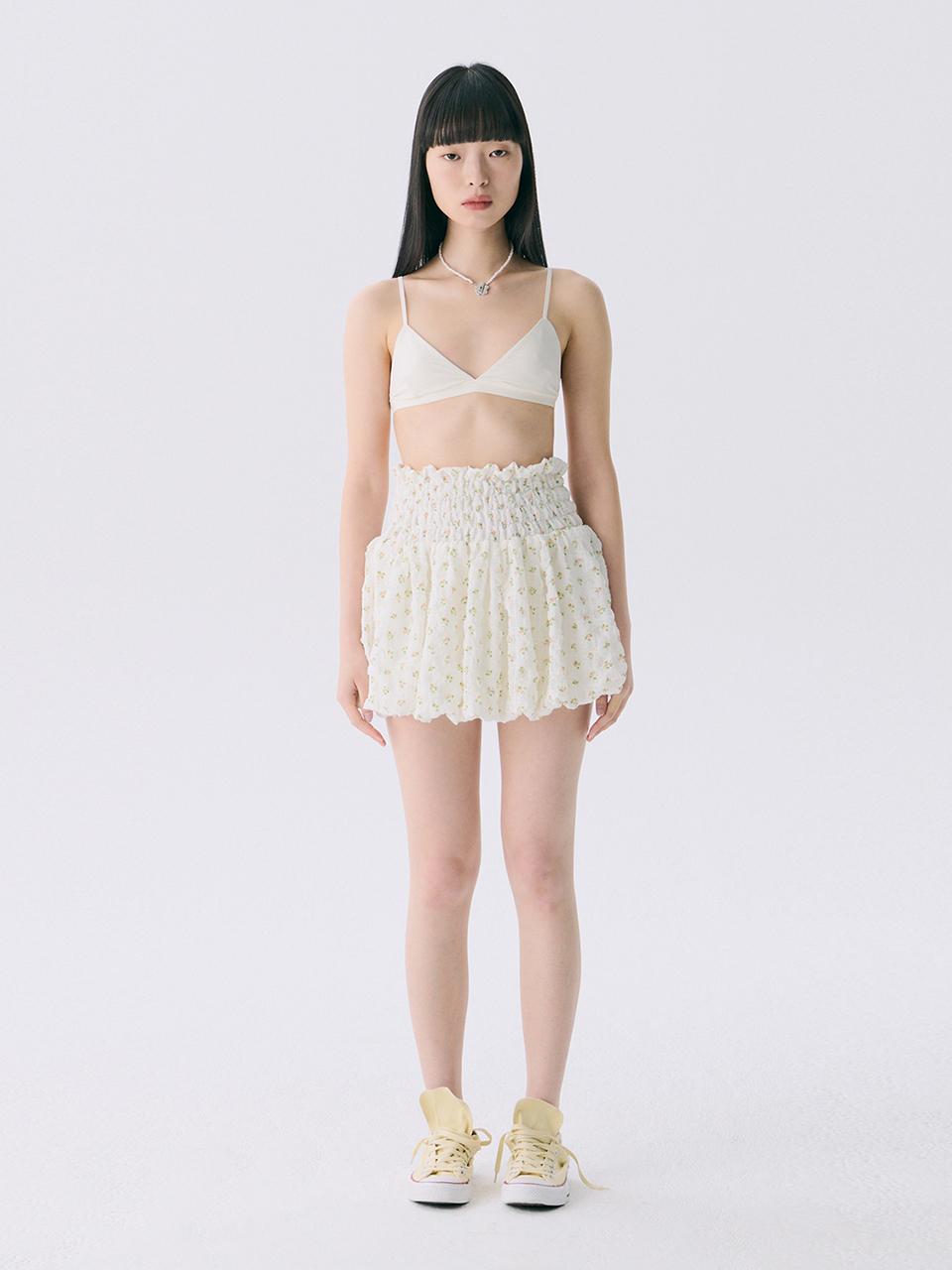 JUNEJUNE SPACE Smocked Cloud Skirt [Pink] (VOL12)
