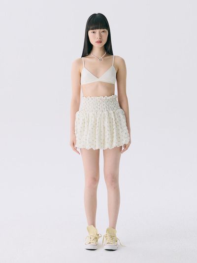 JUNEJUNE SPACE Smocked Cloud Skirt [Pink] (VOL12)
