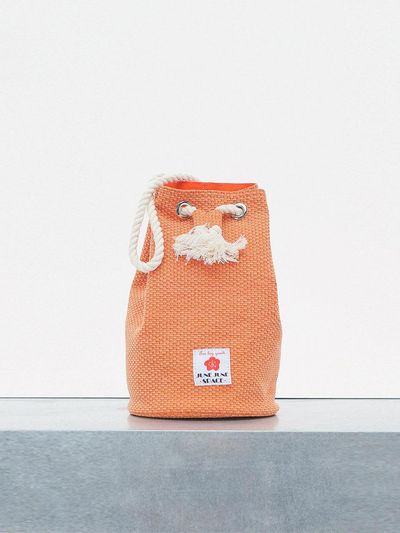 JUNEJUNE SPACE String Convertible Cotton Bucket Bag [Orange]