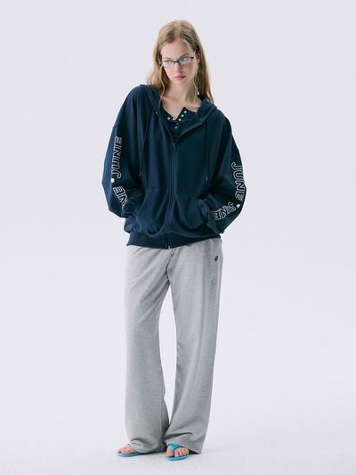 JUNEJUNE SPACE VOL11 Boxy Hood Zip-up Jacket [Navy]