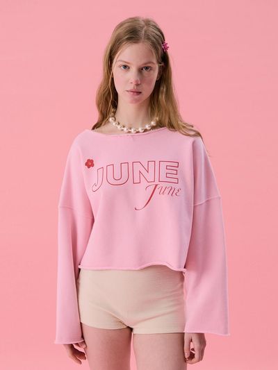 JUNEJUNE SPACE VOL11 Lawcut Mini Sweat T-Shirt [Light pink]