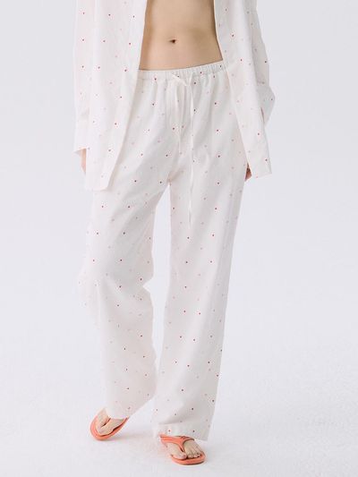 JUNEJUNE SPACE VOL12 Heart Long Pants (WHITE)