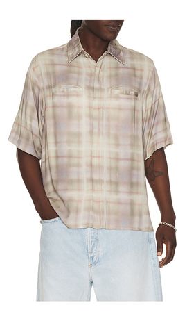 Jungles Jungles Airbrush Plaid Button Up Shirt