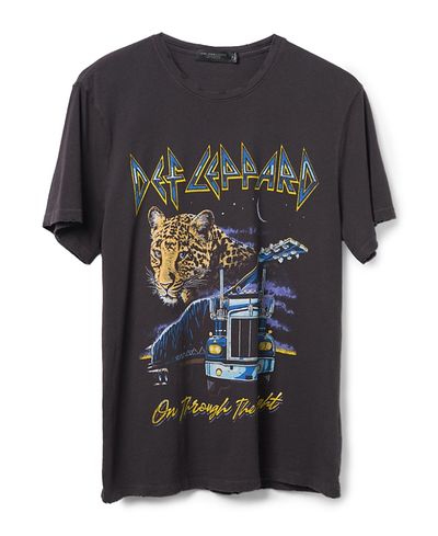 Junk Food Clothing Junk Food Clothing Def Leppard On Through the Night Vintage Tee
