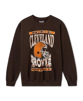 Junk Food Clothing Junk Food Clothing Unisex Cleveland Browns Helmet Flea Market Crew Fleece