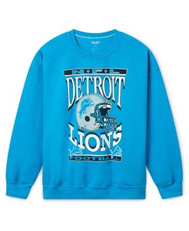 Junk Food Clothing Junk Food Clothing Unisex Detroit Lions Helmet Flea Market Crew Fleece