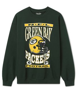 Junk Food Clothing Junk Food Clothing Unisex Green Bay Packers Helmet Flea Market Crew Fleece Sweatshirt