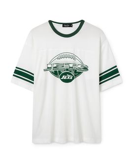 Junk Food Clothing Junk Food Clothing Unisex Nfl New York Jets Oversized Striped Ringer Tee