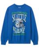 Junk Food Clothing Junk Food Clothing Unisex Seattle Seahawks Helmet Flea Market Crew Fleece Sweatshirt - 1