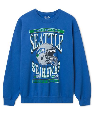 Junk Food Clothing Junk Food Clothing Unisex Seattle Seahawks Helmet Flea Market Crew Fleece Sweatshirt