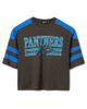 Junk Food Clothing Junk Food Clothing Women's Carolina Panthers Striped Bling Crop Tee - 1