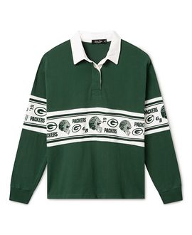 Junk Food Clothing Junk Food Clothing Women's Green Bay Packers Helmet Rugby Shirt