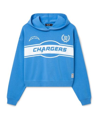 Junk Food Clothing Junk Food Clothing Women's Los Angeles Chargers Oversized Crop Hoodie