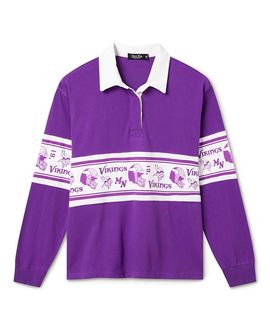 Junk Food Clothing Junk Food Clothing Women's Minnesota Vikings Helmet Rugby Shirt