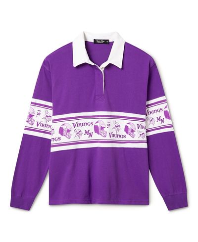 Junk Food Clothing Junk Food Clothing Women's Minnesota Vikings Helmet Rugby Shirt