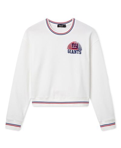 Junk Food Clothing Junk Food Clothing Women's New York Giants Cropped Striped Rib Fleece