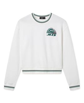 Junk Food Clothing Junk Food Clothing Women's New York Jets Cropped Striped Rib Fleece