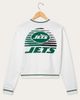 Junk Food Clothing Junk Food Clothing Women's New York Jets Cropped Striped Rib Fleece - 2