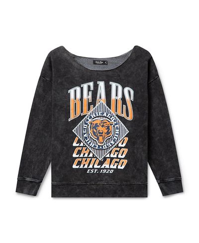 Junk Food Clothing Junk Food Clothing Women's Nfl Chicago Bears Off Shoulder Cropped Fleece