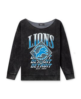 Junk Food Clothing Junk Food Clothing Women's Nfl Detroit Lions Off Shoulder Cropped Fleece