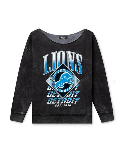 Junk Food Clothing Junk Food Clothing Women's Nfl Detroit Lions Off Shoulder Cropped Fleece