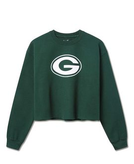 Junk Food Clothing Junk Food Clothing Women's Nfl Green Bay Packers Bling Flea Market Crop Fleece