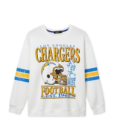 Junk Food Clothing Junk Food Clothing Women's Nfl Los Angeles Chargers Oversized Striped Fleece