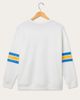Junk Food Clothing Junk Food Clothing Women's Nfl Los Angeles Chargers Oversized Striped Fleece - 2