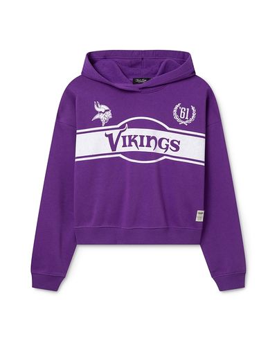 Junk Food Clothing Junk Food Clothing Women's Nfl Minnesota Vikings Oversized Crop Hoodie