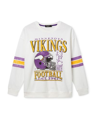 Junk Food Clothing Junk Food Clothing Women's Nfl Minnesota Vikings Oversized Striped Fleece