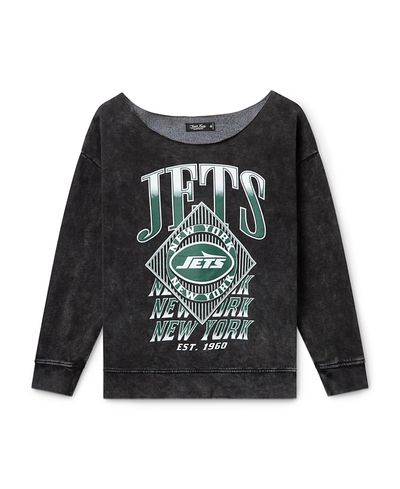 Junk Food Clothing Junk Food Clothing Women's Nfl New York Jets Off Shoulder Cropped Fleece