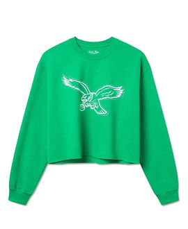 Junk Food Clothing Junk Food Clothing Women's Nfl Philadelphia Eagles Bling Flea Market Crop Fleece
