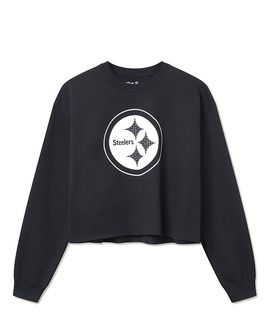 Junk Food Clothing Junk Food Clothing Women's Nfl Pittsburgh Steelers Bling Flea Market Crop Fleece