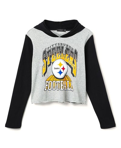 Junk Food Clothing Junk Food Clothing Women's Nfl Pittsburgh Steelers Block Crop Hoodie