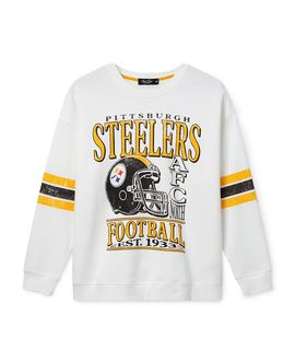 Junk Food Clothing Junk Food Clothing Women's Nfl Pittsburgh Steelers Oversized Striped Fleece