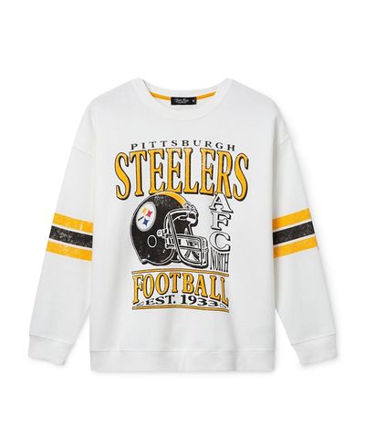 Junk Food Clothing Junk Food Clothing Women's Nfl Pittsburgh Steelers Oversized Striped Fleece