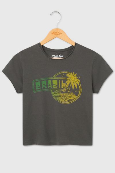Junk Food Junk Food Brazil Vintage Baby Tee in Vintage Black, Women's at Urban Outfitters