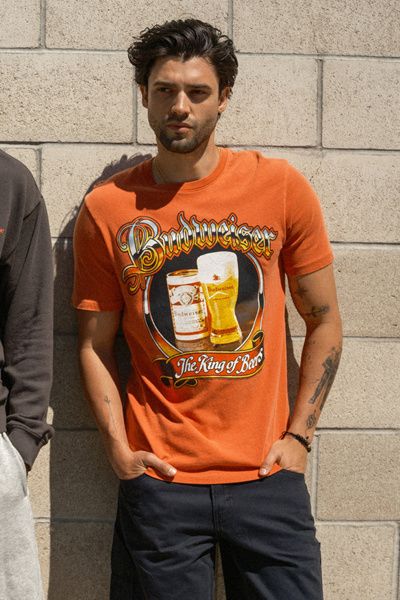 Junk Food Junk Food Budweiser King of Beers Vintage Tee in Washed Red, Men's at Urban Outfitters