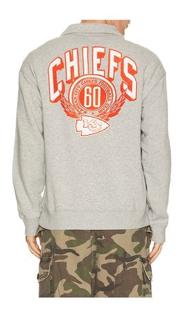 Junk Food Junk Food Chiefs Flocked Quarter Zip Sweatshirt