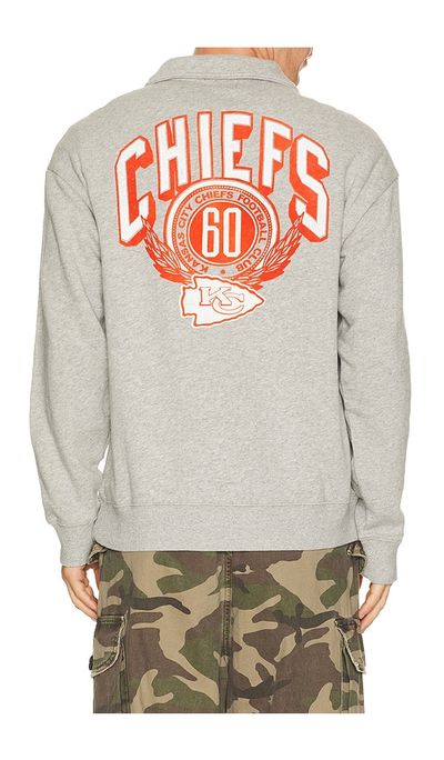 Junk Food Junk Food Chiefs Flocked Quarter Zip Sweatshirt