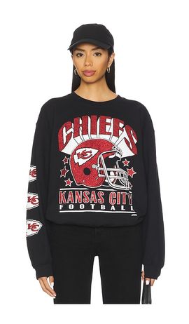 Junk Food Junk Food Chiefs Glitter Helmet Crew Fleece